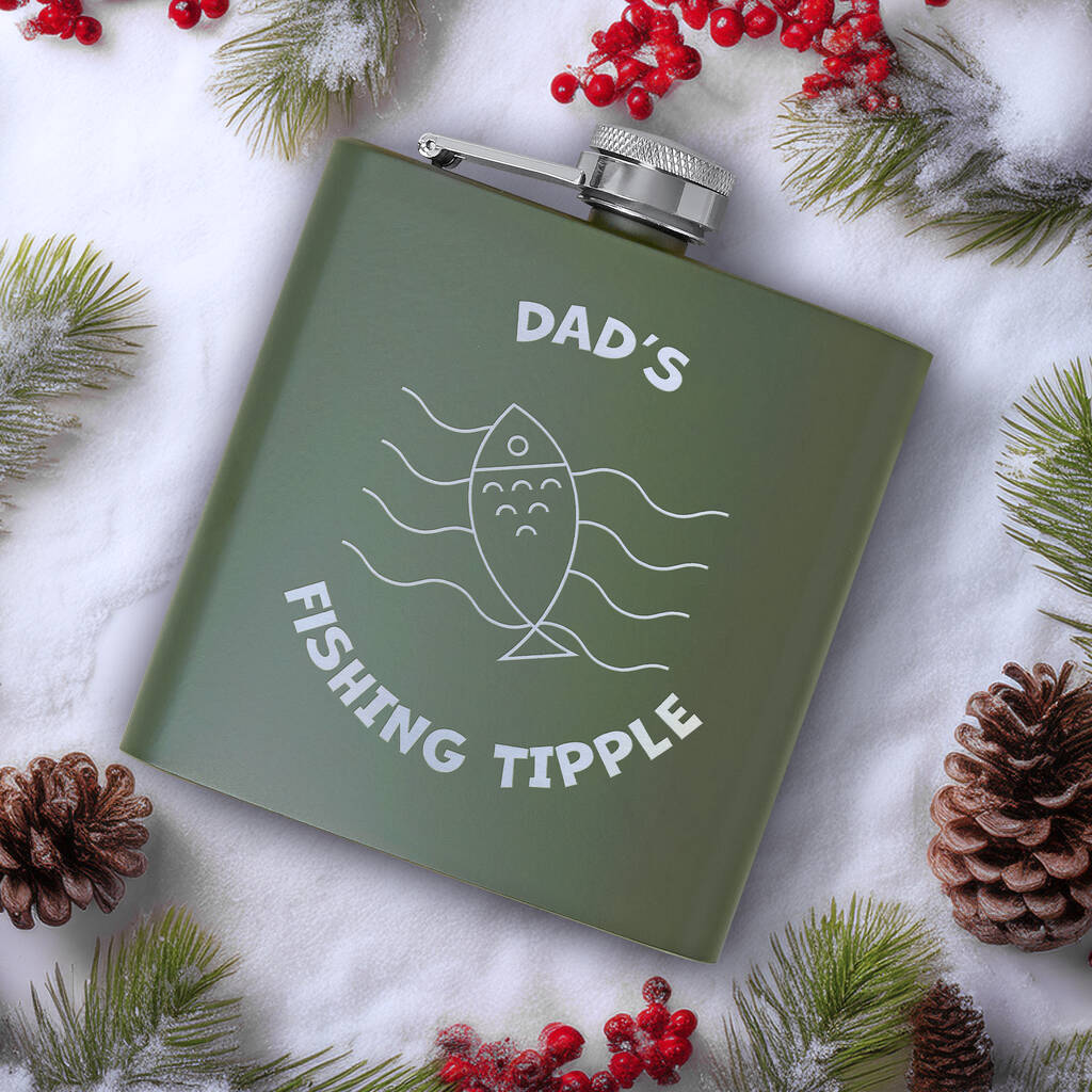 Personalised Fishing Tipple Father's Day Hip Flask