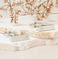 Personalised Silver Initial Bar Cufflinks