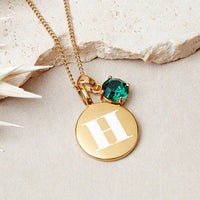 Personalised Initial and Birthstone Necklace