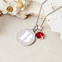 Personalised Initial and Birthstone Necklace