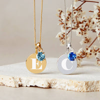 Personalised Initial and Birthstone Necklace