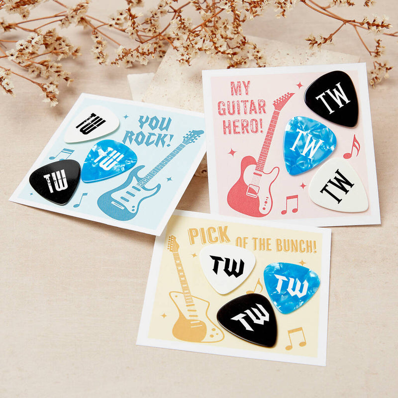 Personalised Initials Guitar Plectrum / Pick Coloured Set