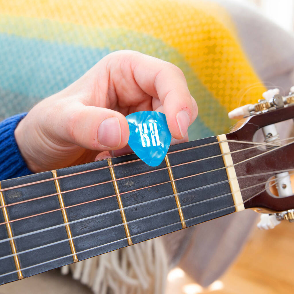 Personalised Initials Guitar Plectrum / Pick Coloured Set