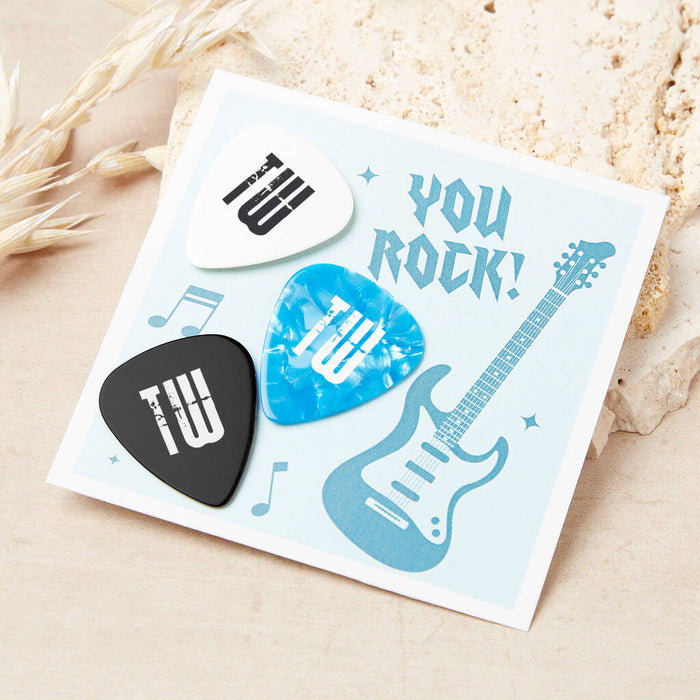 Personalised Initials Guitar Plectrum / Pick Coloured Set