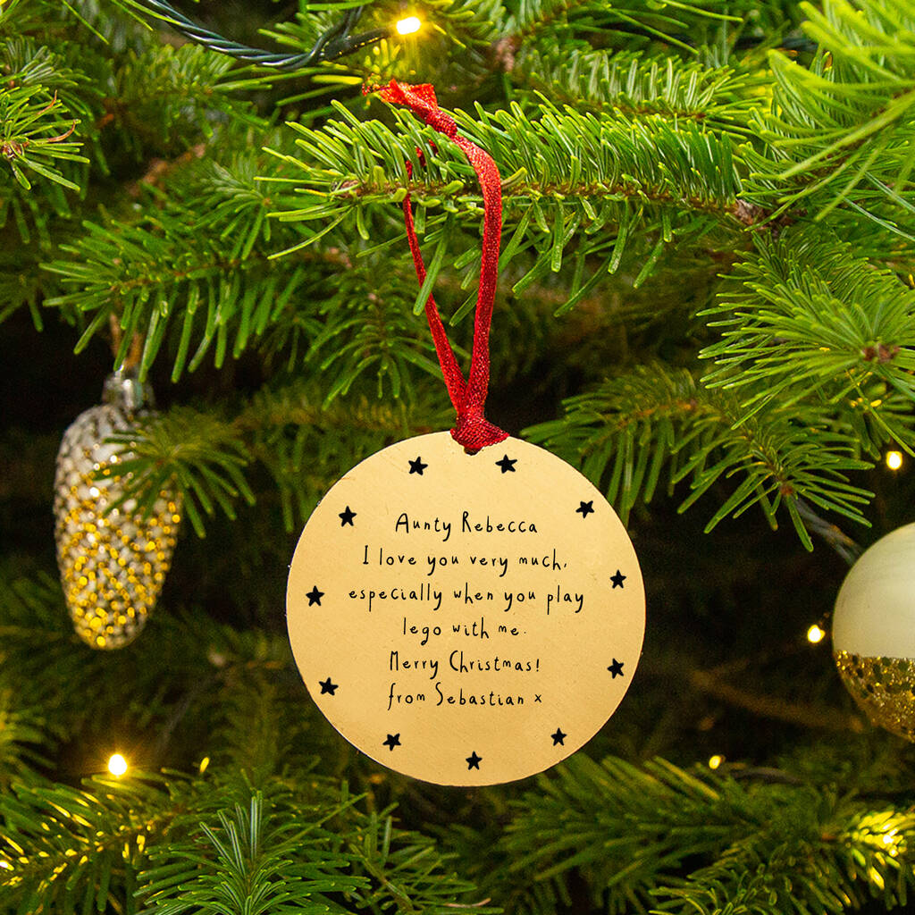 Personalised Message Gold Christmas Decoration