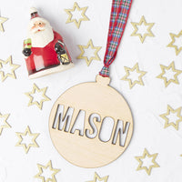 Personalised Name Cut Out Wooden Christmas Decoration