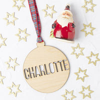 Personalised Name Cut Out Wooden Christmas Decoration