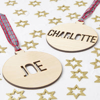 Personalised Name Cut Out Wooden Christmas Decoration
