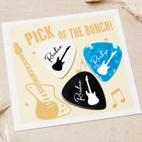 Personalised Name Guitar Plectrum / Pick Coloured Set