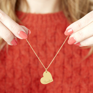 Personalised Name Gold Plated Heart Necklace