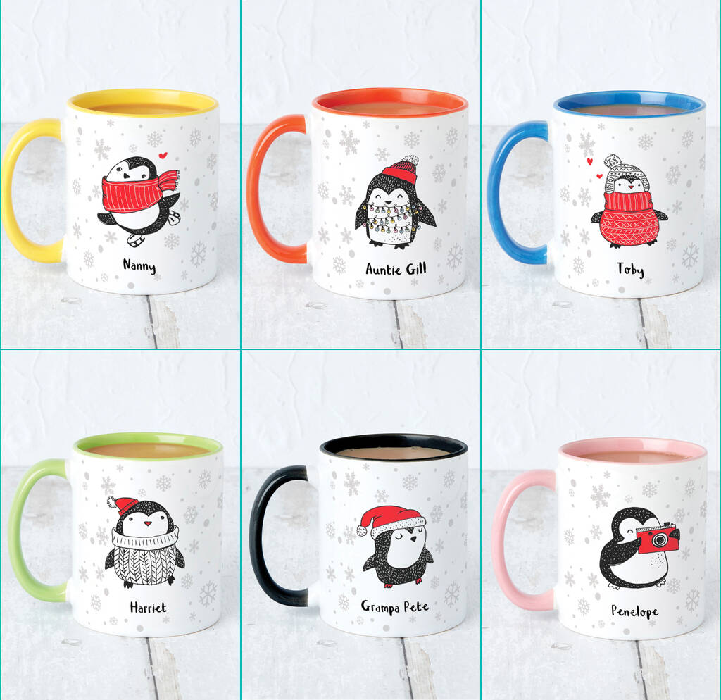 Personalised Penguin Winter Mug