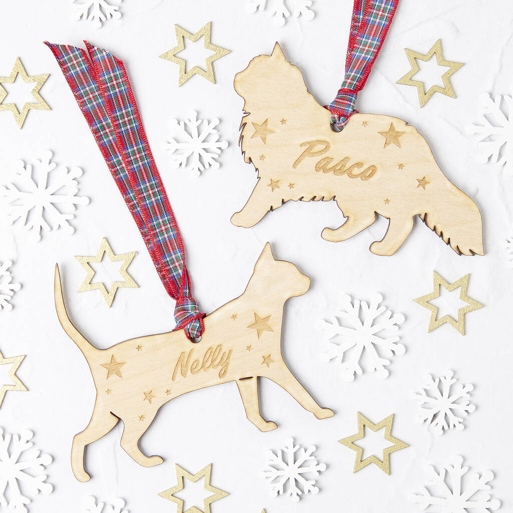 Personalised Pet Name And Shape Christmas Decoration