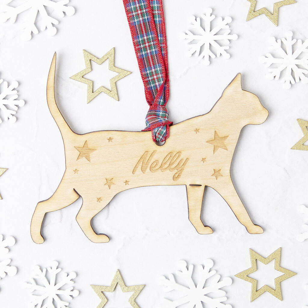 Personalised Pet Name And Shape Christmas Decoration