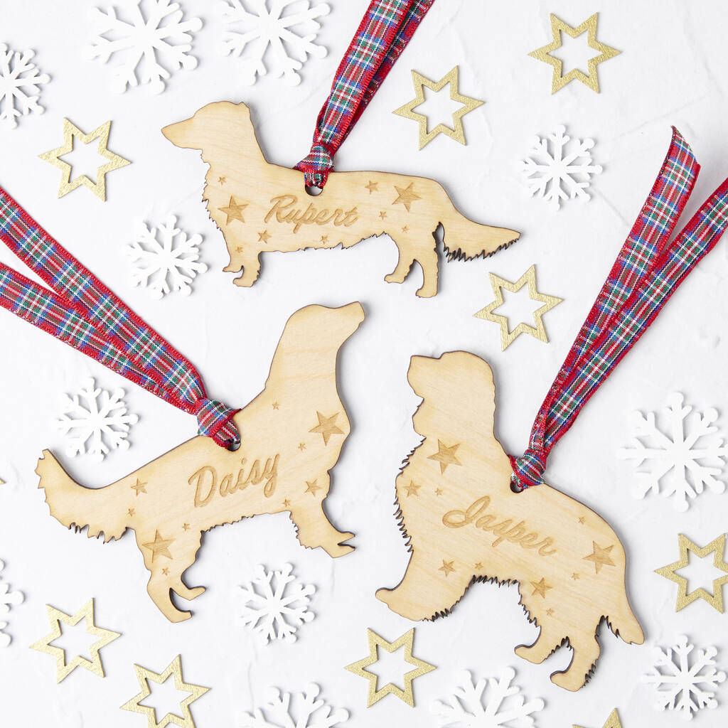 Personalised Pet Name And Shape Christmas Decoration