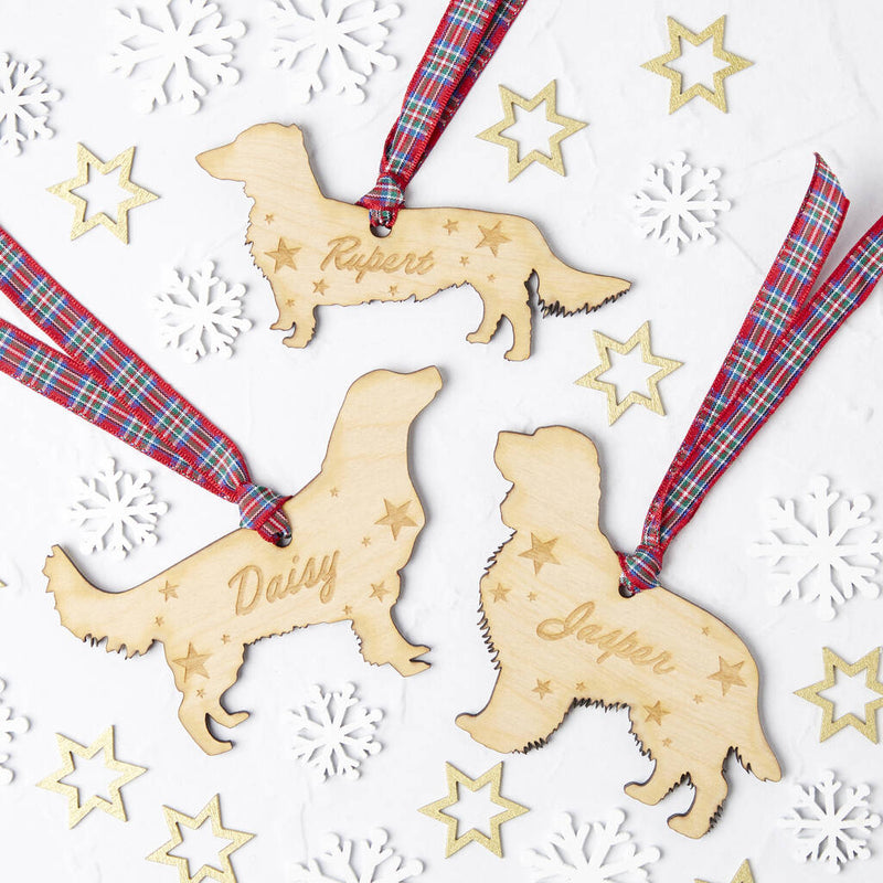 Personalised Pet Name And Shape Christmas Decoration