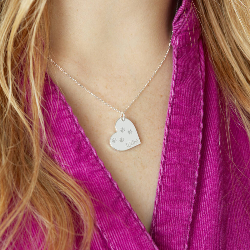 Personalised Pet Remembrance Gold Heart Necklace