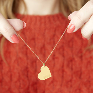 Personalised Special Date Gold Plated Heart Necklace