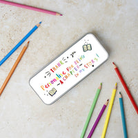 Personalised Teachers 'Thank You For Being A Chapter' Pencil Tin