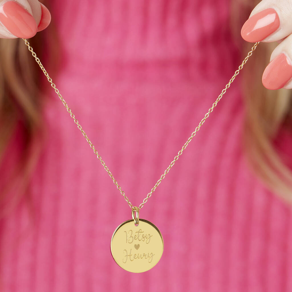 Engravable 2 Disc Necklace (GOLD) – ELVIE JEWELS