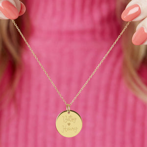 Personalised Couples Name Gold Plated Disc Necklace