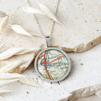 Personalised Vintage Map Necklace