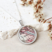 Personalised Vintage Map Necklace