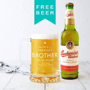 Personalised "Worlds Greatest Brother" Beer Tankard