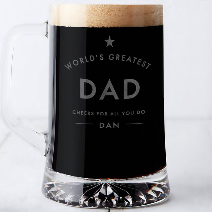 Worlds Greatest Dad Personalised Beer Tankard Father's Day Gift