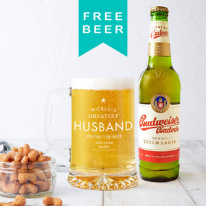 Personalised "Worlds Greatest Husband" Beer Tankard