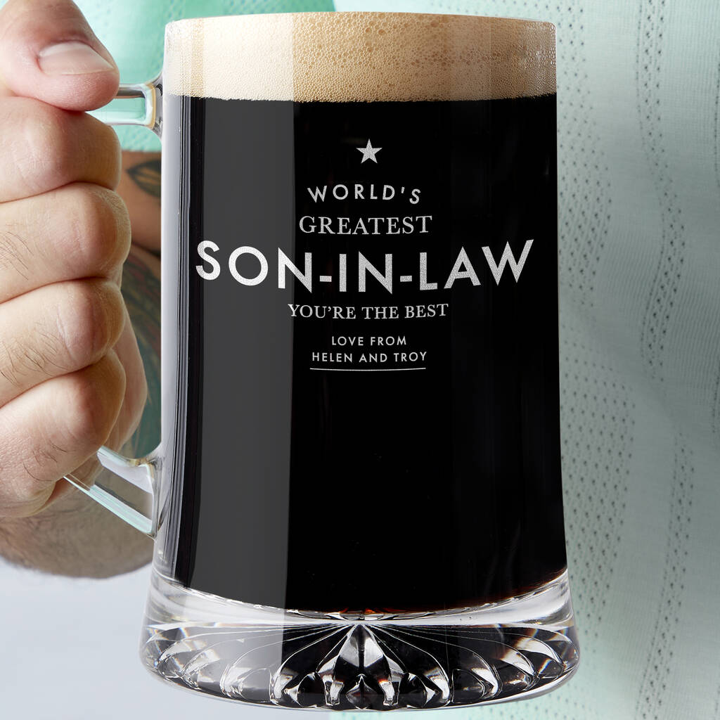 Personalised 'Worlds Greatest Son In Law' Beer Tankard