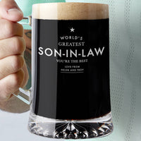 Personalised 'Worlds Greatest Son In Law' Beer Tankard