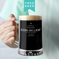 Personalised 'Worlds Greatest Son In Law' Beer Tankard
