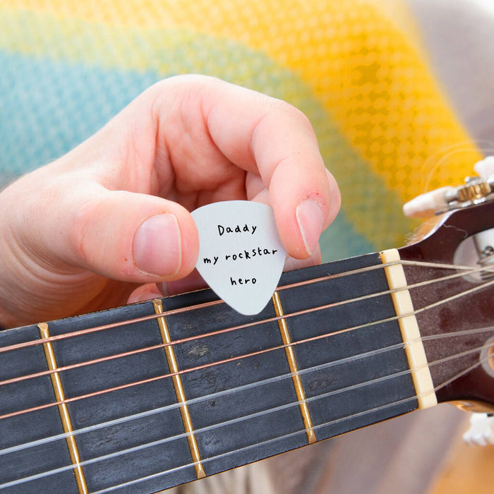 Personalised 'My Rockstar Hero' Guitar Plectrum