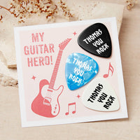 Personalised 'You Rock' Guitar Plectrum / Pick Coloured Set