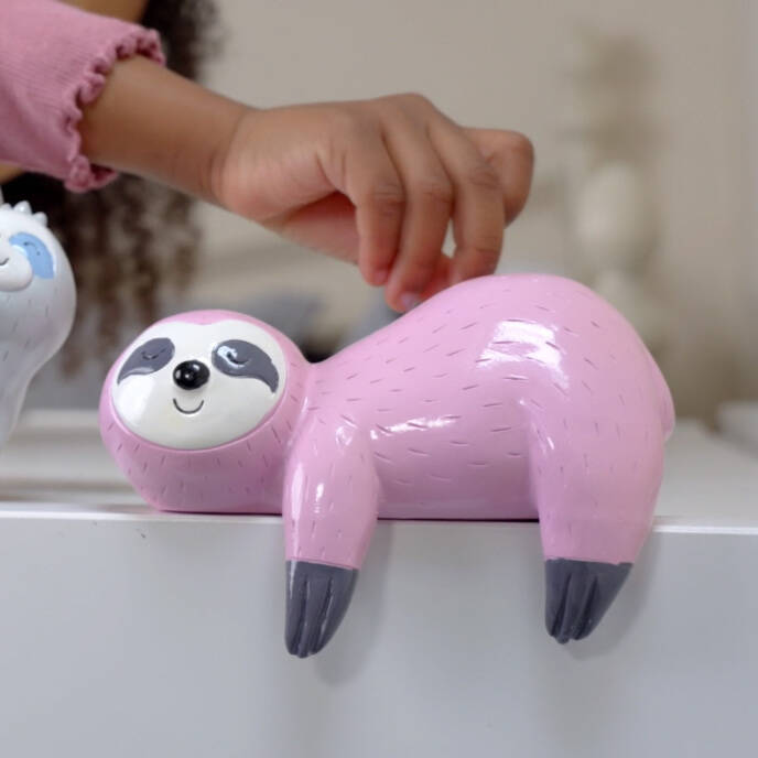 Pink Or Grey Sloth Money Box