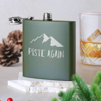 Piste Again' Engraved Hip Flask