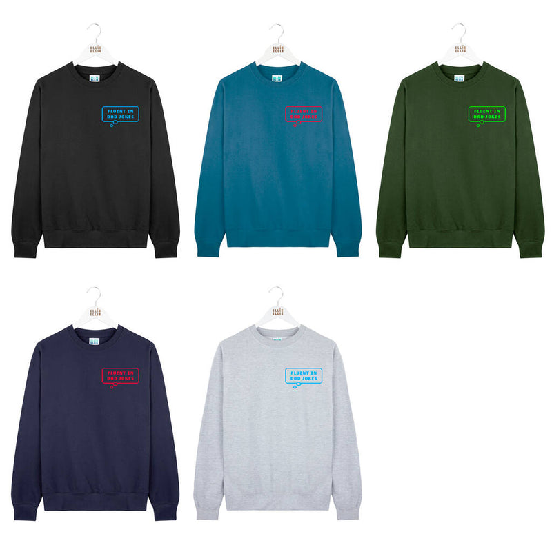 Pixelated Fluent In Dad Jokes Men's Sweatshirt