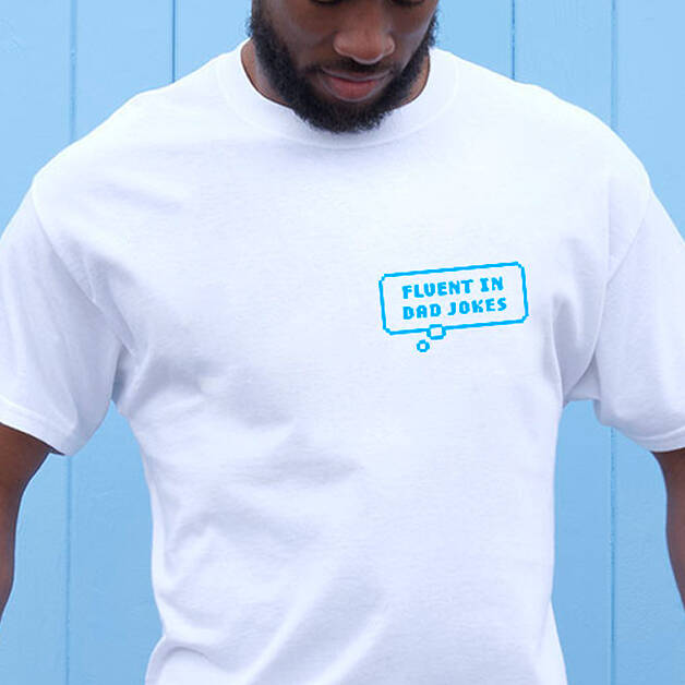 Pixelated Fluent In Dad Jokes Men's Tshirt