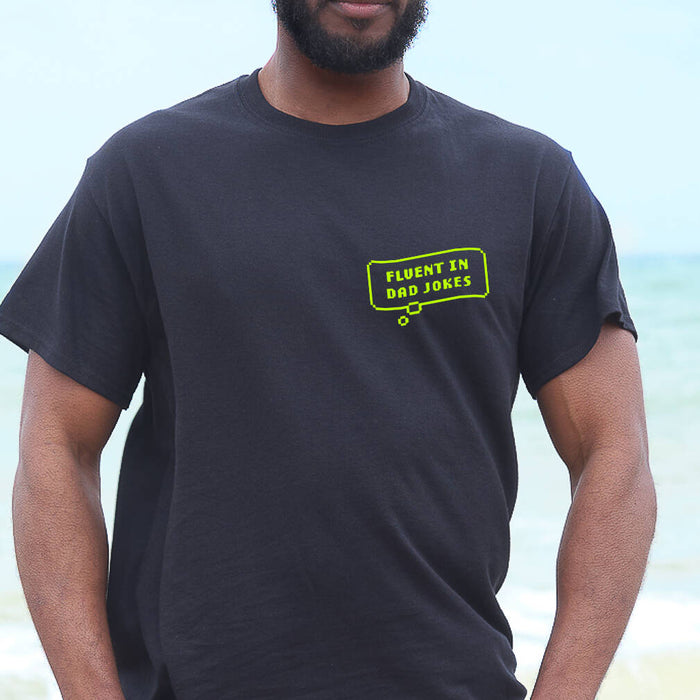 Pixelated Fluent In Dad Jokes Men's Tshirt
