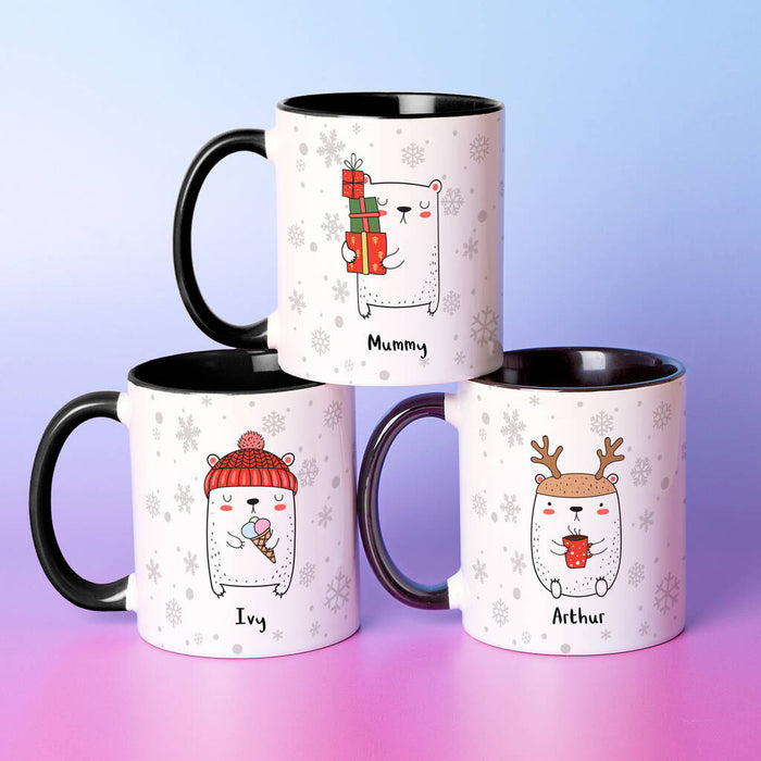Polar Bear Personalised Family Mug Set