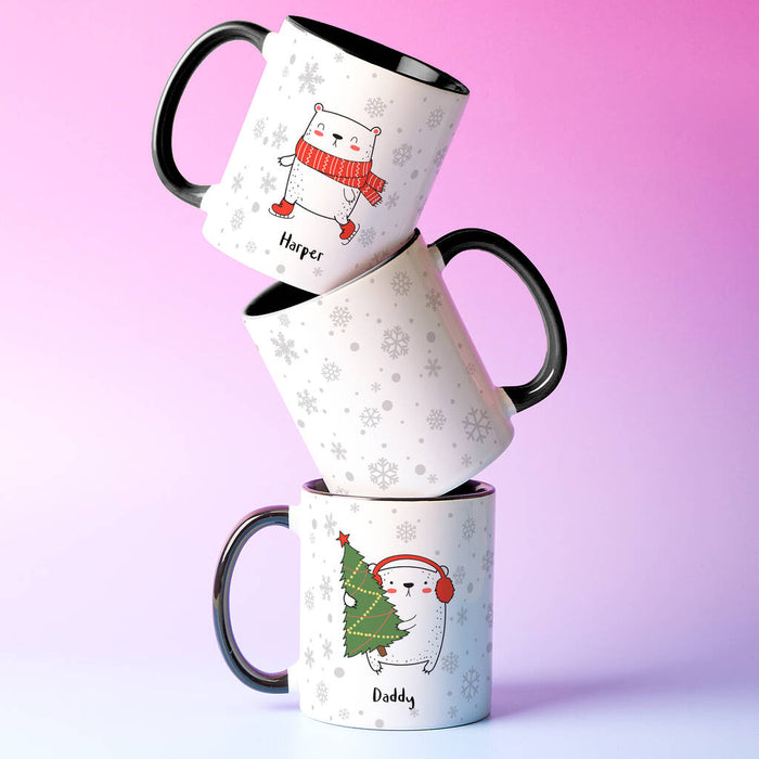 Polar Bear Personalised Family Mug Set