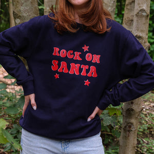 Rock On Santa Christmas Sweatshirt Jumper