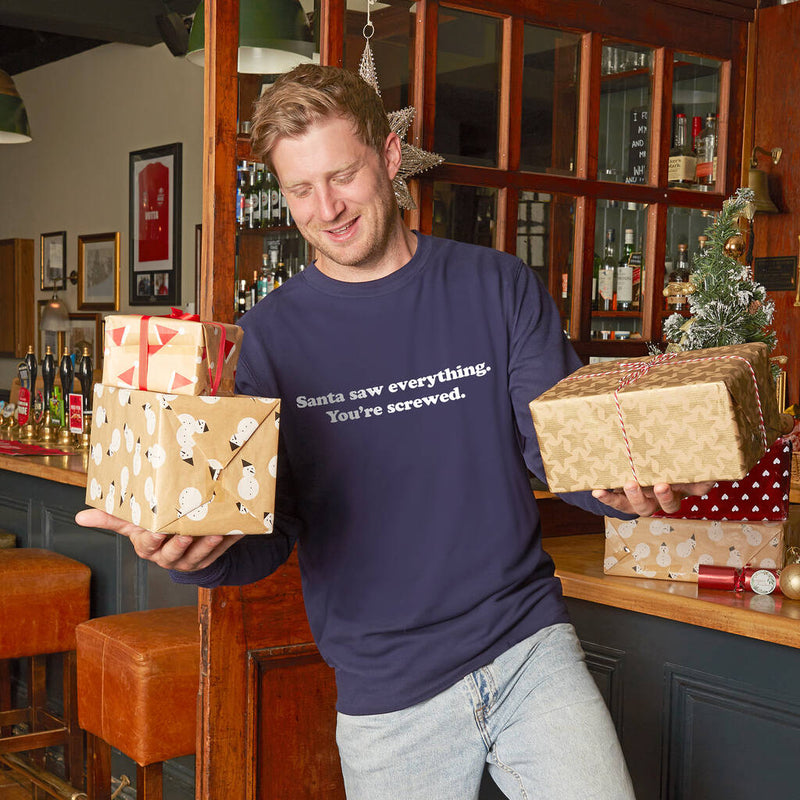 Santa Saw Everything Men's Christmas Sweatshirt