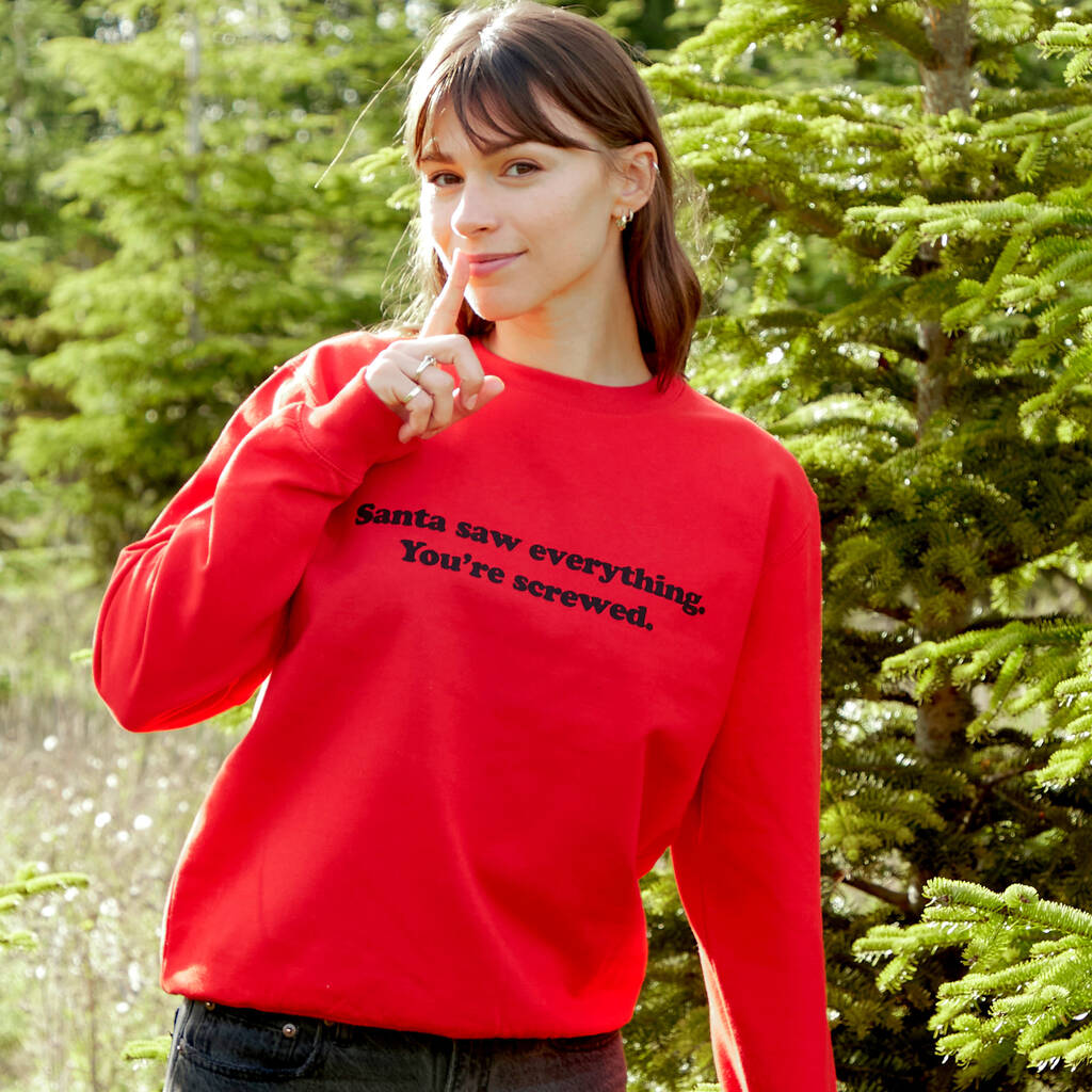 Santa Saw Everything Women's Christmas Sweatshirt