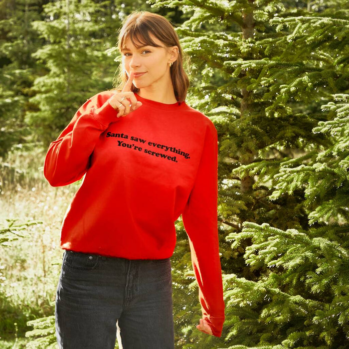 Santa Saw Everything Women's Christmas Sweatshirt
