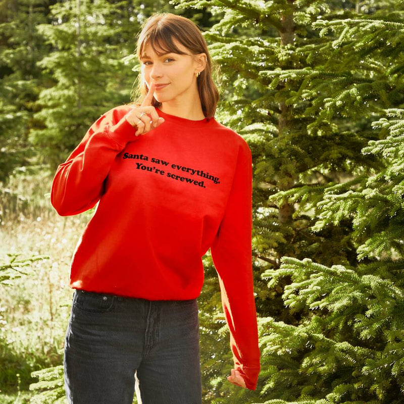 Santa Saw Everything Women's Christmas Sweatshirt
