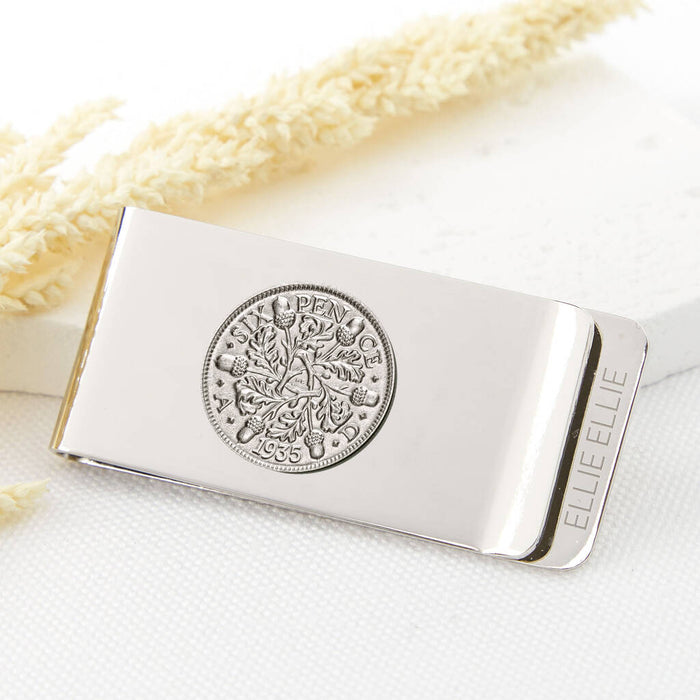 Sixpence 1935 90th Birthday Money Clip