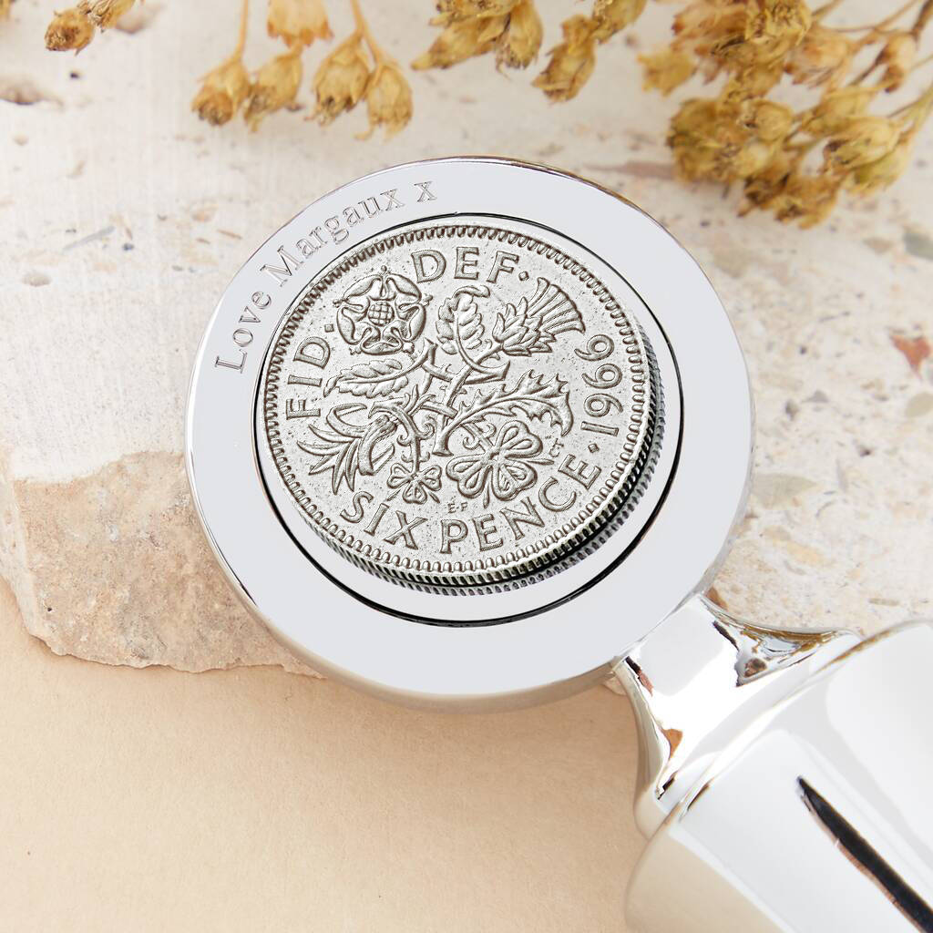 Sixpence 60th Birthday 1966 Coin Bottle Stopper