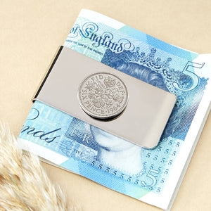 60th Birthday 1964 Sixpence Coin Money Clip
