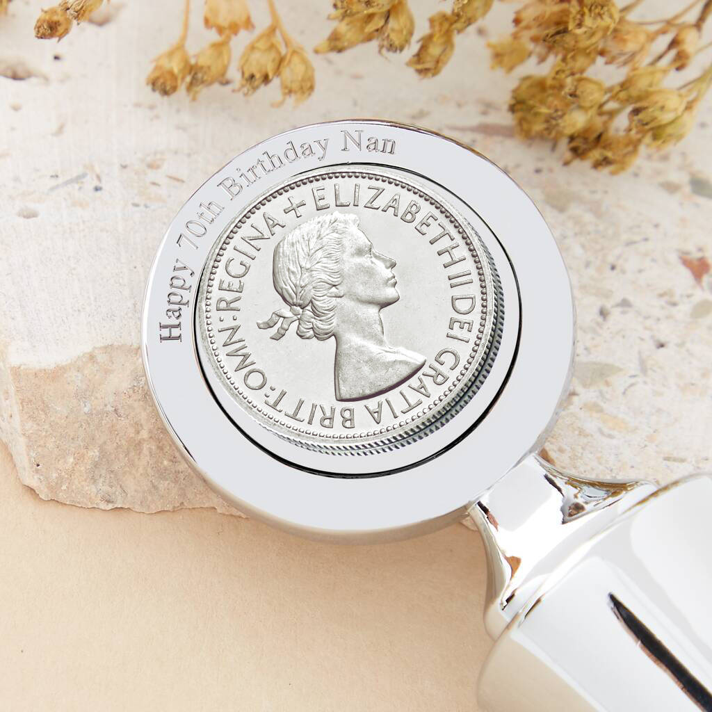 Sixpence 70th Birthday 1956 Coin Bottle Stopper